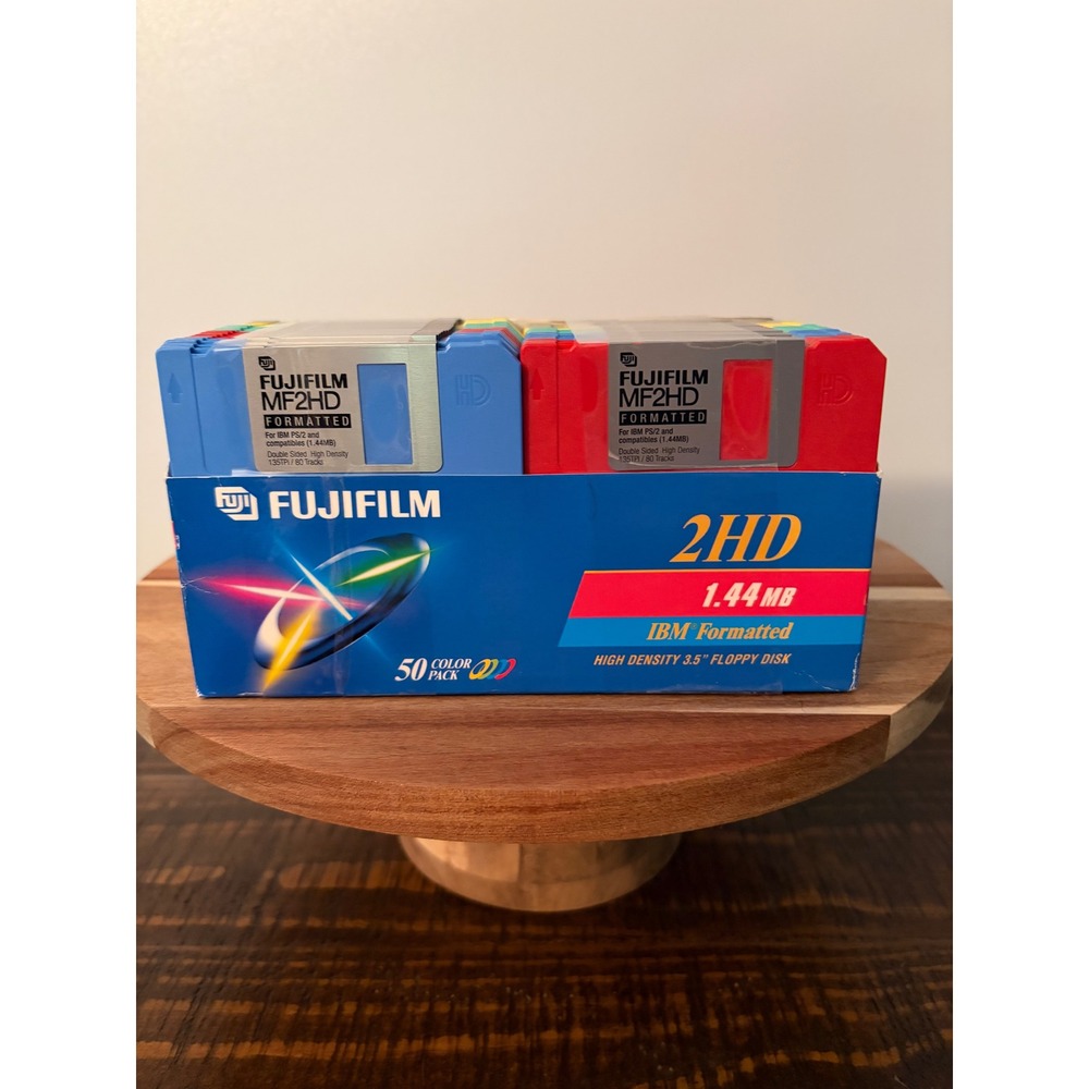 Fujifilm 50 Color Pack 2HD 1.44MB IBM Formatted High Density 3.5" Floppy Disk